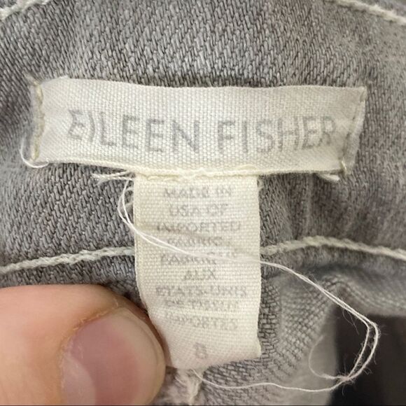 Eileen Fisher | Light Gray Mid-Rise Tampered Ankle Organic Cotton Jeans - Picture 6 of 7